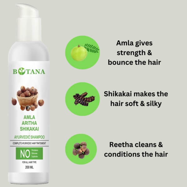 Amla, Aritha, and Shikakai Shampoo 200ml - Image 3