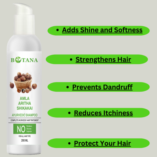 Amla, Aritha, and Shikakai Shampoo 200ml - Image 4